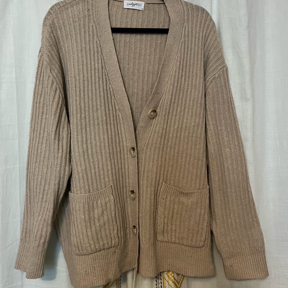 CJLA Carly Jean Los Angeles pacific cardigan oat size M